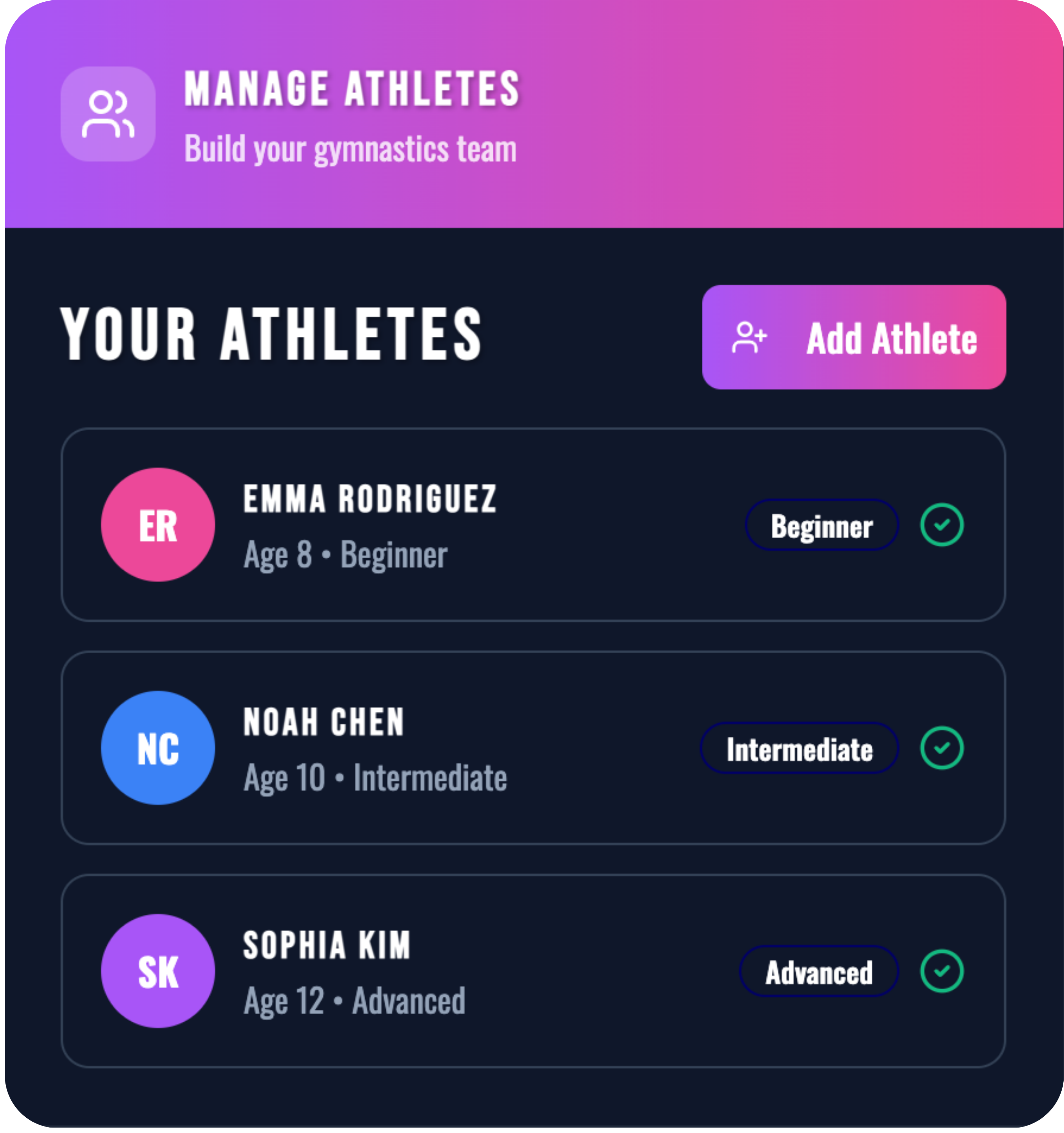 Gymnastics Lesson Booking Platform project photo