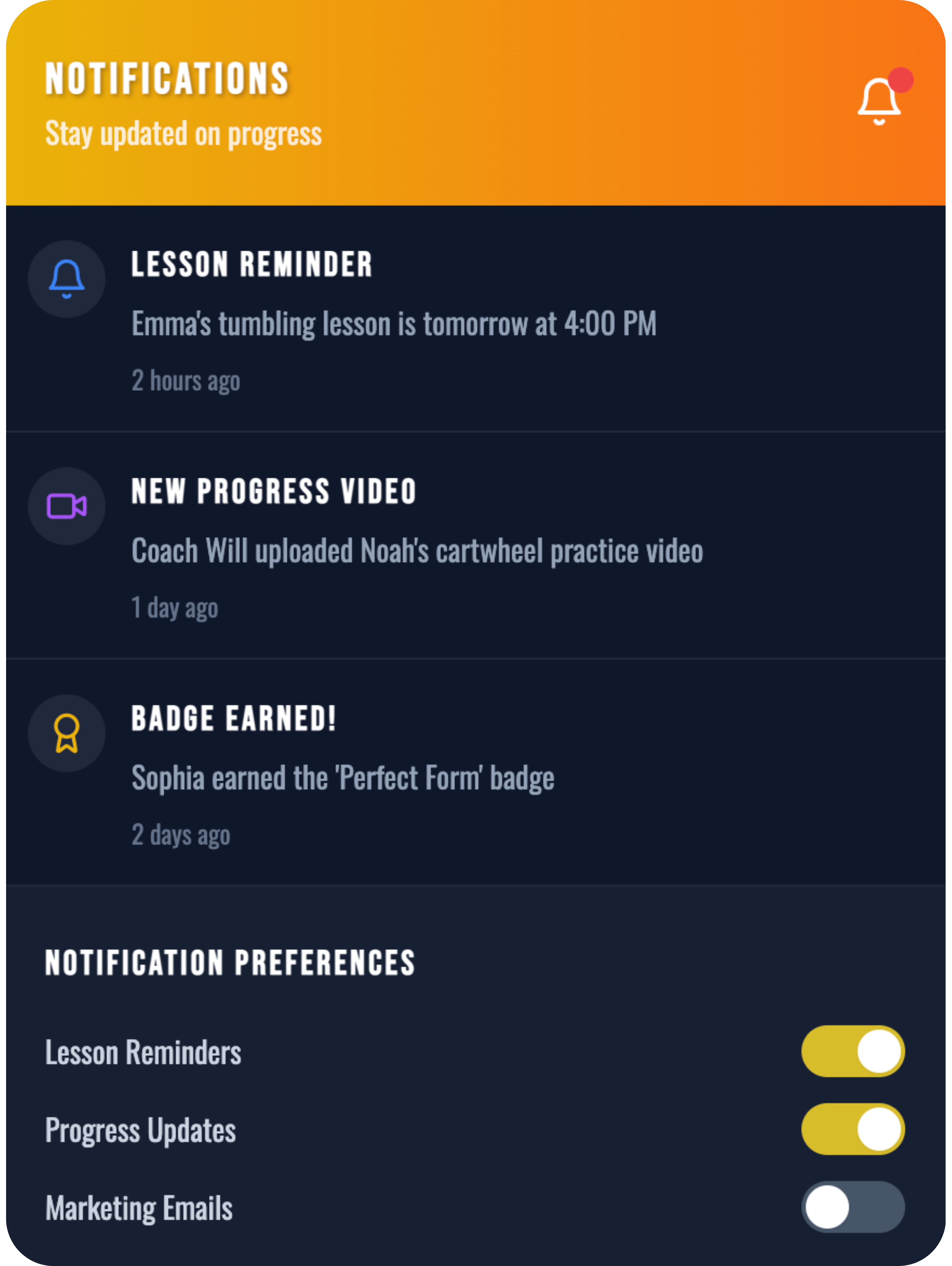 Gymnastics Lesson Booking Platform project photo
